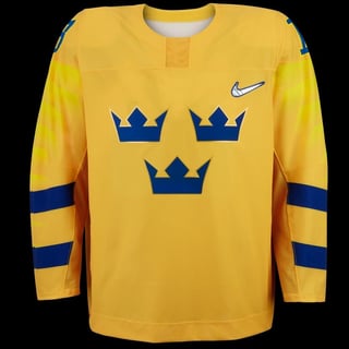 Die Schweden treten klassisch in gelb und mit den drei Kronen in blau an.