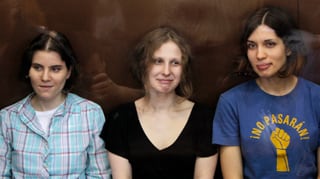 Jekaterina Samuzewitsch, Maria Aljochina und Nadeschda Tolokonnikowa von der Band Pussy Riot.