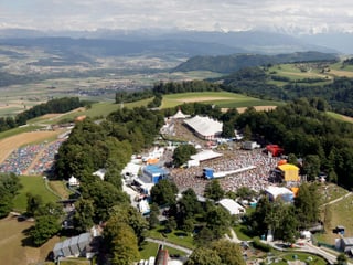 Luftbild auf das Festival