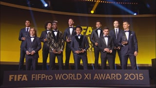 Die Weltauswahl des Fussballjahres 2015.