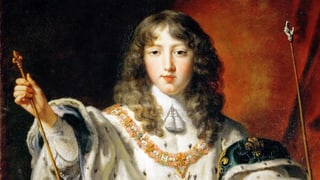 Louis XIV als Kind. Er trägt sein königliches Gewand.