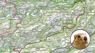 Kartenausschnitt Entlang dem Doubs