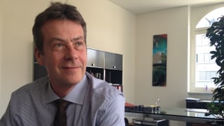 Axpo Chef Andrew Walo in seinem Büro am Hauptsitz in Baden.