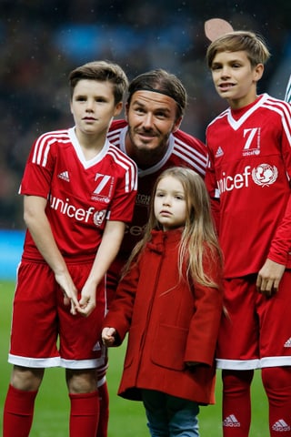 Cruz, David, Harper und Romeo Beckham