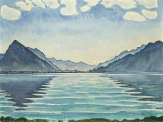 Ferdinand Hodler: Thunersee mit symmetrischen Spiegelungen (1905) Ferdinand Hodler: Thunersee mit symmetrischen Spiegelungen (1905)