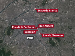 Satellitenbild von Paris zeigt Anschlagsorte