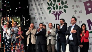 Pro-kurdische Partei HDP feiert.