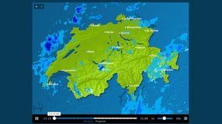 Regenradar von SRF Meteo: www.srf.ch/meteo/radar