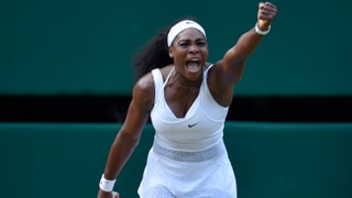 Serena Williams schreit nach ihrem Sieg gegen Scharapowa.