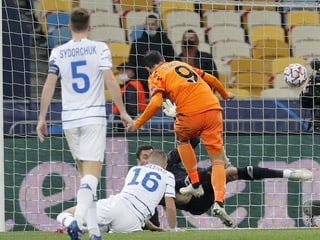 Alvaro Morata trifft gegen Dynamo Kiew. Alvaro Morata trifft gegen Dynamo Kiew.