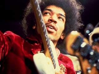 Jimi Hendrix mit Gitarre