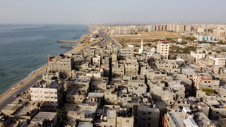 Blick auf Häuser im Gaza-Streifen
