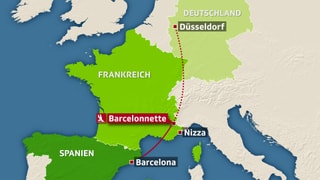 Die geplante Flugroute der Germanwings-Maschine.