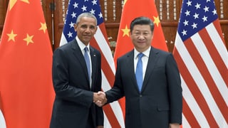 Barack Obama und Xi Jinping reicen sich bei ihrem Treffen am Rande des G20-Gipfel in Hanghzou die Hand. 