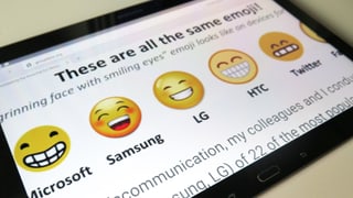 Ein Pad zeigt verschiedenen Versionen von Smiley-Gesichtern.