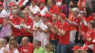 Grosse Unterstützung der Schweizer Fans in Leipzig.