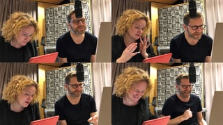 Fabienne Hadorn und Samuel Streiff im Studio. 
