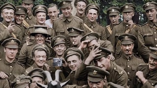 Gruppenbild britischer Soldaten während des Ersten Weltkriegs. Gruppenbild britischer Soldaten während des Ersten Weltkriegs.