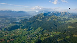 Ostschweiz von Heissluftballon aus