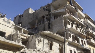 Zerstörtes Gebäude in Aleppo.