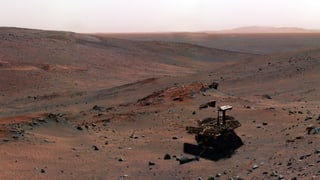 Opportunity in einer Mars-Landschaft.
