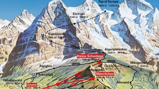 Karte der Jungfrauregion.