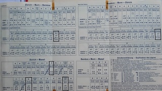 Flugplan der Swissair von 1967.