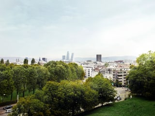 Ansicht der Roche-Türme von einem Hügel aus.