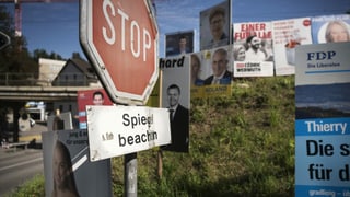 Wahlkampf-Plakate im Kanton Aargau.
