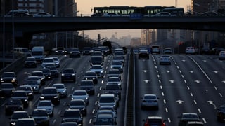 Pendelverkehr am Abend in Peking