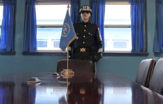 Ein südkoreanischer Soldat in der demilitarisierten Zone