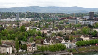 Blick von oben auf das Grossbasel und das Bruderholz-Quartier