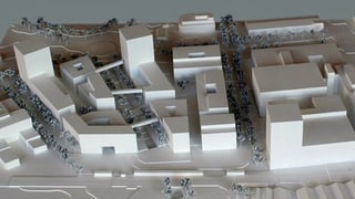 Architekturmodell der geplanten Grossüberbauung im Gebiet Mattenhof. 
