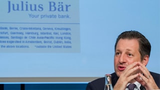 Boris Collardi, CEO von Julius Bär, an einer Pressekonferenz. 