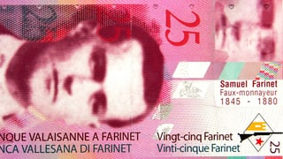 25-Franken-Note mit dem Kopf von Samuel Farinet