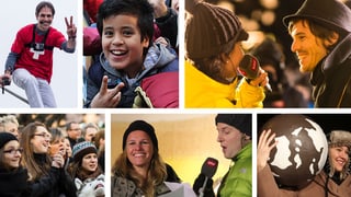 Erinnerungen an eine Woche JRZ: Mit Freddy Nock, engagierten Kids, Judith Wernli und Adrian Sieber, Kathrin Hönegger und Fabian Unteregger, Anic Lautenschlager mit der JRZ-Weltkugel. Erinnerungen an eine Woche JRZ: Mit Freddy Nock, engagierten Kids, Judith Wernli und Adrian Sieber, Kathrin Hönegger und Fabian Unteregger, Anic Lautenschlager mit der JRZ-Weltkugel.