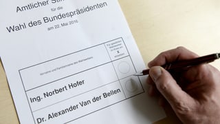 Stimmzettel Bundespräsidentenwahl Österreich