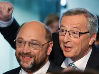 Martin Schulz, links, Jean-Claude Juncker, rechts.
