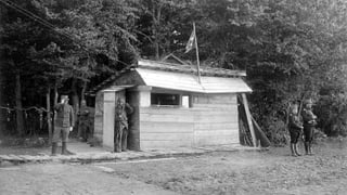 Grenzwachthütte an der elsässischen Grenze 1914-18.