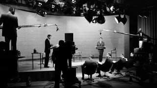 John F. Kennedy 1960 im TV-Studio.