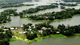 Überflutetes Gebiet in Bangladesch