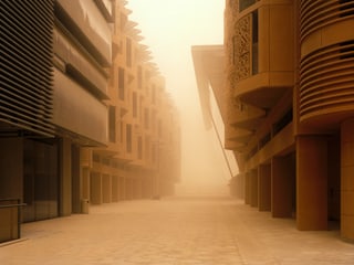 Eine Stadt im Sandsturm