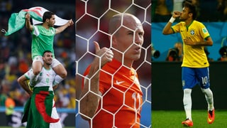 Algeriens Neulinge, Mitfavorit Niederlande und Gastgeber Brasilien stehen in den Achtelfinals.