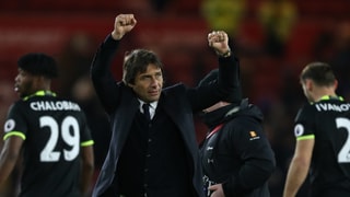 Chelsea-Trainer Antonio Conte in Jubelpose.
