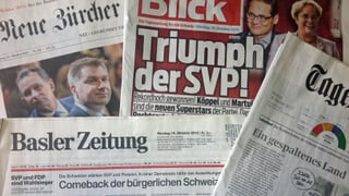 Bild der Zeitungen nach dem Wahltag. 