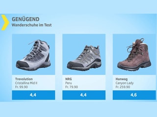 Testgrafik Wanderschuhe geügend