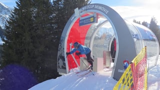Starthäuschen, Skifahrer. Starthäuschen, Skifahrer.