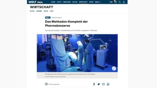 Screenshot der Online-Seite der Welt am Sonntag.