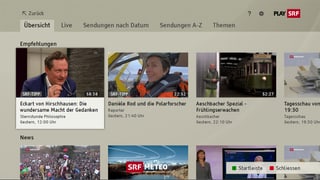 Ausschnitt SRF HbbTV-Angebot Ausschnitt SRF HbbTV-Angebot