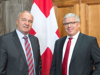 Die beiden bisherigen SVP-Ständeräte Alex Kuprecht und Peter Föhn. 